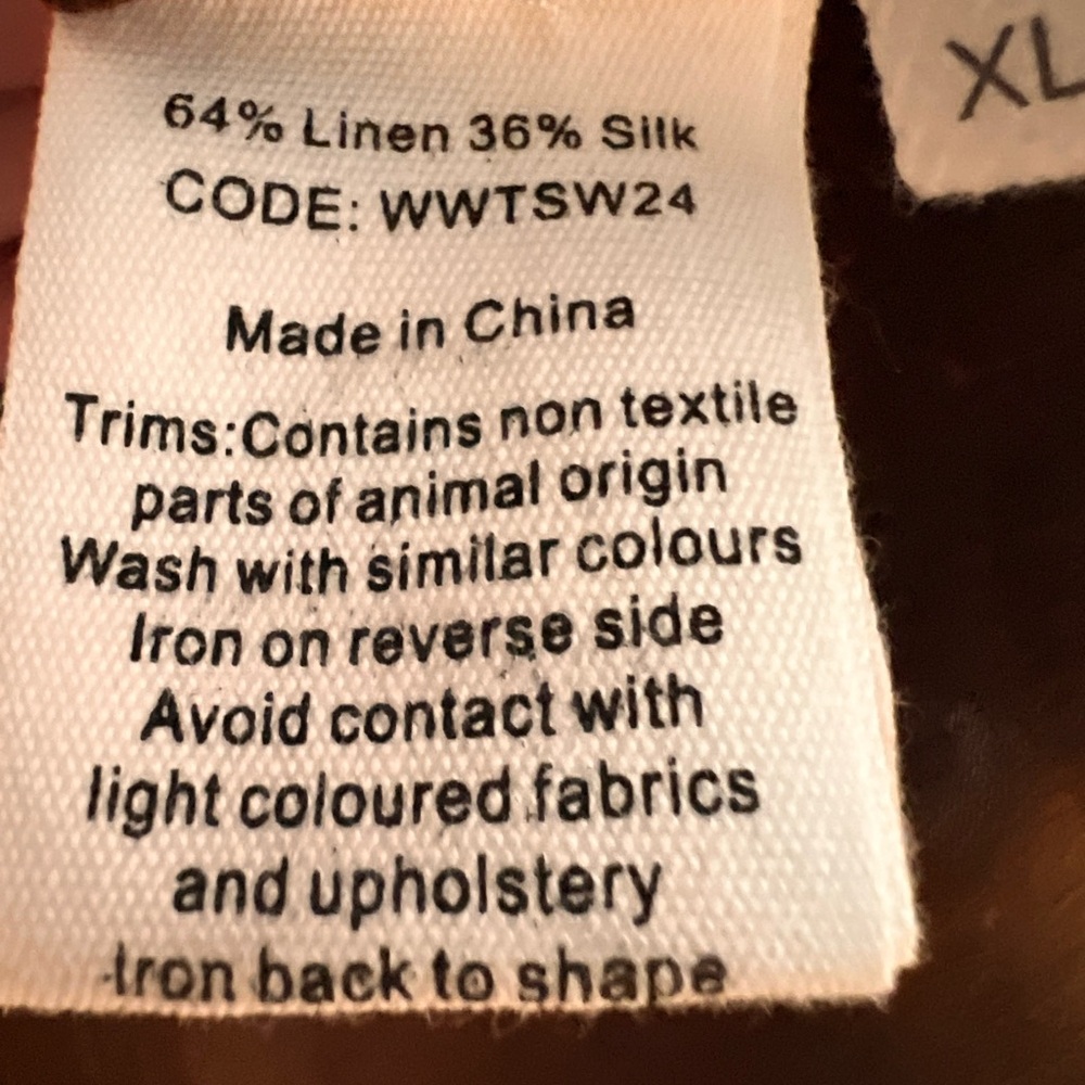 Toast UK Linen Silk Jacquard Easy Shirt Size XL Bronze BNWOT Never Worn - Picture 5 of 7
